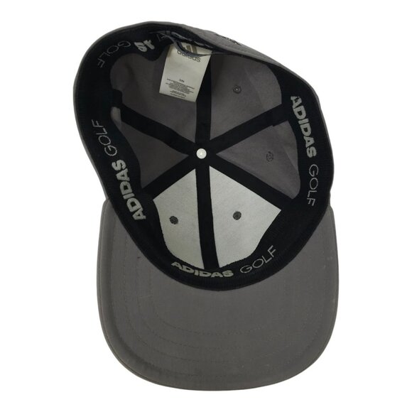 Adidas Golf Cap Stretch Fitted S/M Baseball Tennis Gray Hat Tonal Stripe - Picture 5 of 13